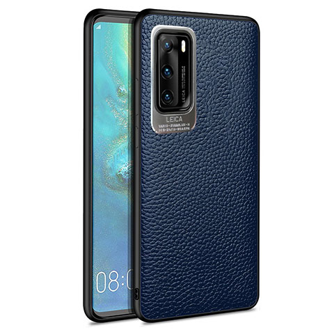 Funda Silicona Goma de Cuero Carcasa S08 para Huawei P40 Azul