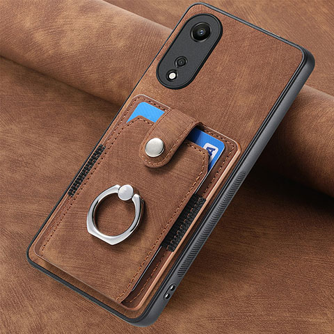 Funda Silicona Goma de Cuero Carcasa SD1 para Oppo A58 5G Marron