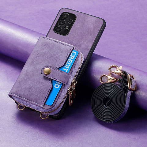 Funda Silicona Goma de Cuero Carcasa SD1 para Samsung Galaxy M32 5G Purpura Claro