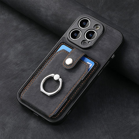 Funda Silicona Goma de Cuero Carcasa SD11 para Apple iPhone 13 Pro Negro