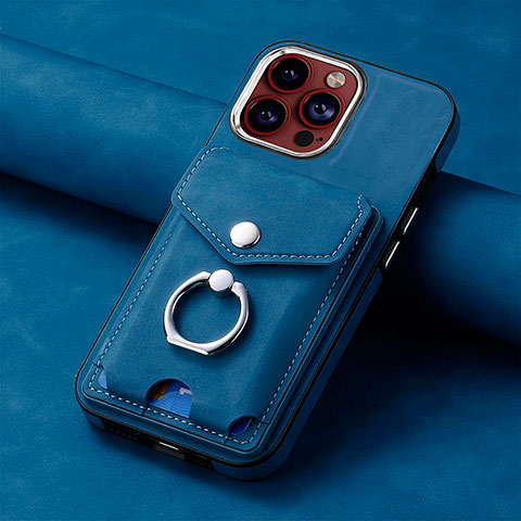 Funda Silicona Goma de Cuero Carcasa SD15 para Apple iPhone 13 Pro Max Azul
