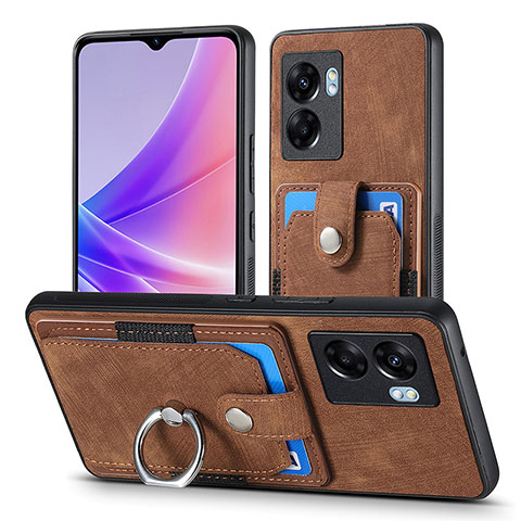 Funda Silicona Goma de Cuero Carcasa SD2 para Oppo A57 5G Marron