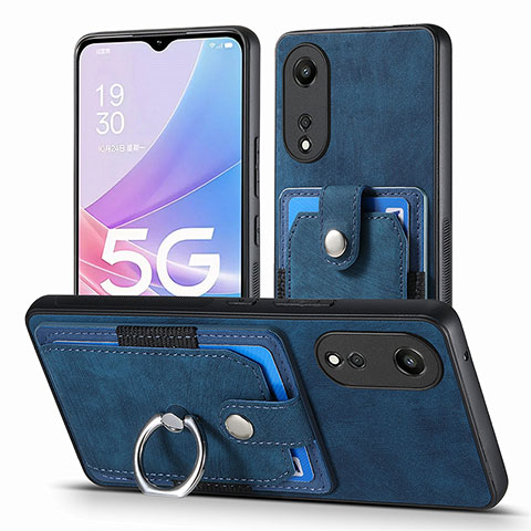 Funda Silicona Goma de Cuero Carcasa SD2 para Oppo A58 5G Azul