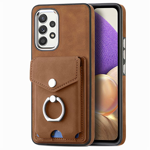 Funda Silicona Goma de Cuero Carcasa SD3 para Samsung Galaxy M32 5G Marron