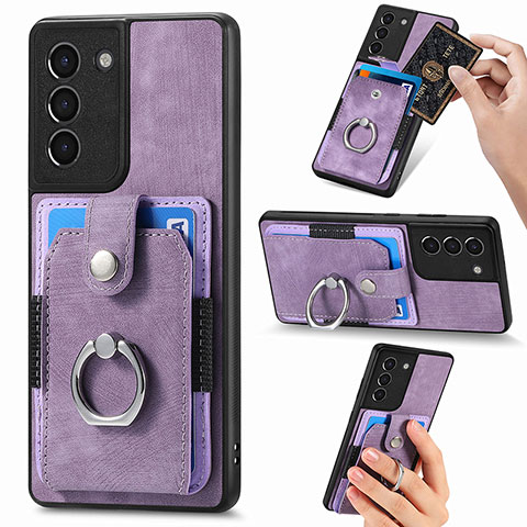 Funda Silicona Goma de Cuero Carcasa SD5 para Samsung Galaxy S21 FE 5G Purpura Claro