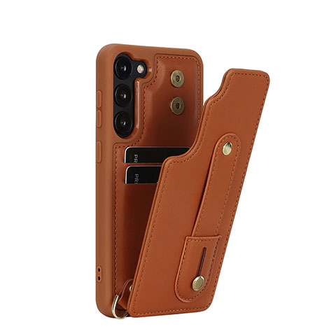 Funda Silicona Goma de Cuero Carcasa SY1 para Samsung Galaxy S22 5G Marron