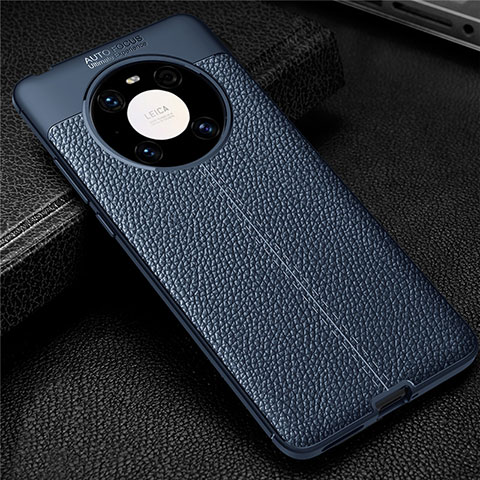 Funda Silicona Goma de Cuero Carcasa U01 para Huawei Mate 40 Pro Azul