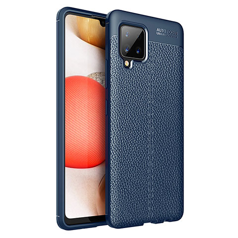 Funda Silicona Goma de Cuero Carcasa WL1 para Samsung Galaxy A42 5G Azul