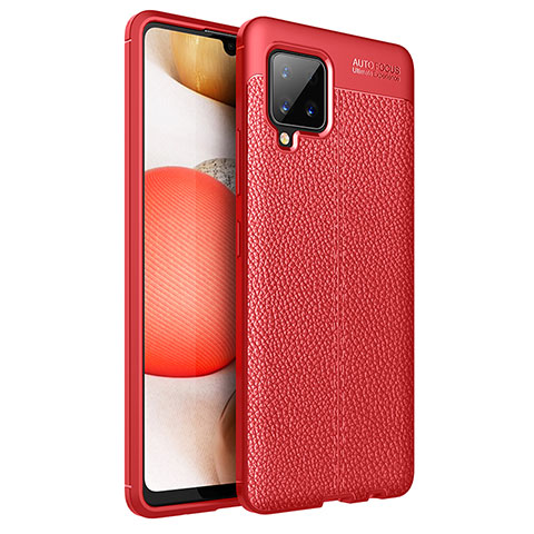 Funda Silicona Goma de Cuero Carcasa WL1 para Samsung Galaxy A42 5G Rojo