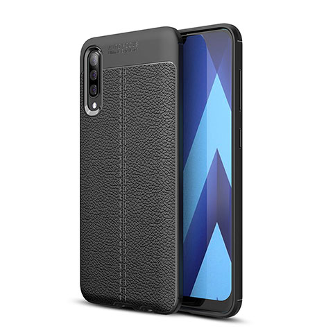 Funda Silicona Goma de Cuero Carcasa WL1 para Samsung Galaxy A70 Negro