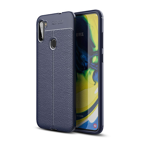 Funda Silicona Goma de Cuero Carcasa WL1 para Samsung Galaxy M11 Azul