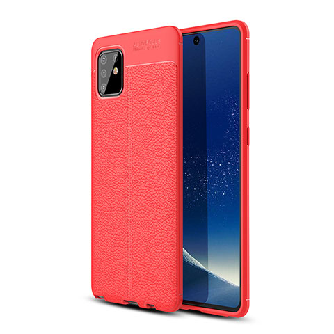 Funda Silicona Goma de Cuero Carcasa WL1 para Samsung Galaxy M60s Rojo