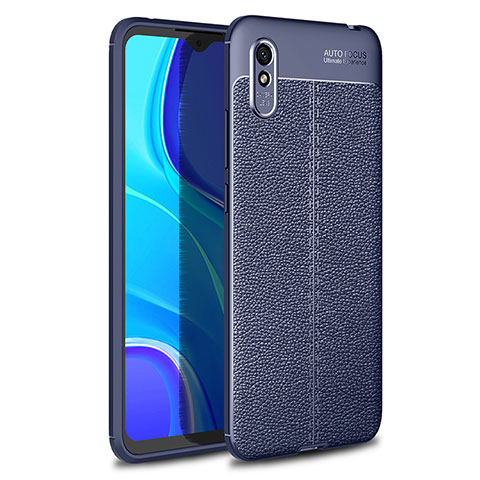 Funda Silicona Goma de Cuero Carcasa WL1 para Xiaomi Redmi 9AT Azul