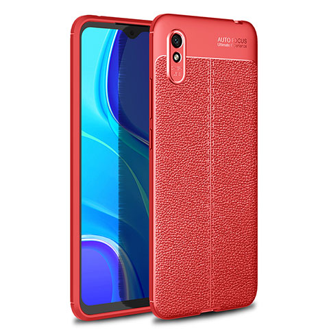 Funda Silicona Goma de Cuero Carcasa WL1 para Xiaomi Redmi 9AT Rojo