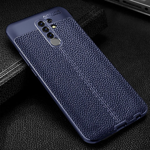 Funda Silicona Goma de Cuero Carcasa WL2 para Xiaomi Redmi 9 Azul