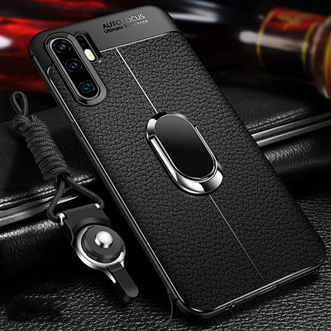 Funda Silicona Goma de Cuero Carcasa Z02 para Huawei P30 Pro Negro