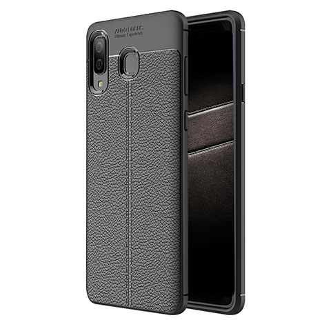 Funda Silicona Goma de Cuero K01 para Samsung Galaxy A8 Star Negro