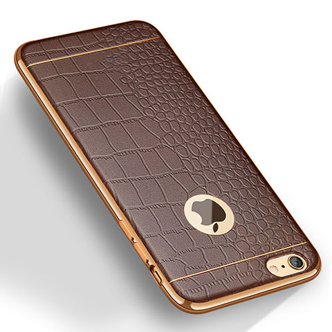 Funda Silicona Goma de Cuero para Apple iPhone 6S Plus Marron