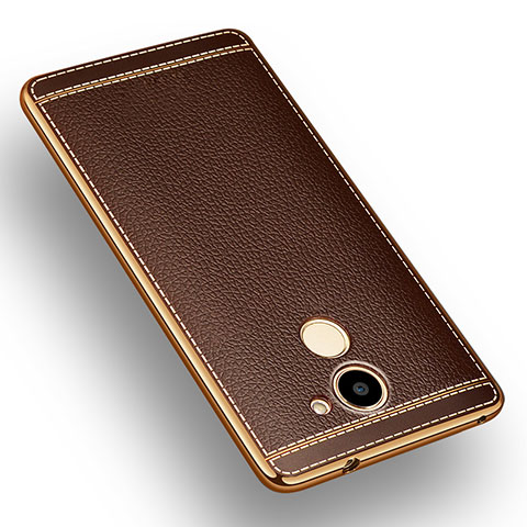 Funda Silicona Goma de Cuero para Huawei Enjoy 7 Plus Marron