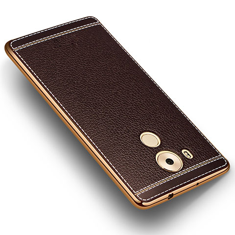 Funda Silicona Goma de Cuero para Huawei Mate 8 Marron