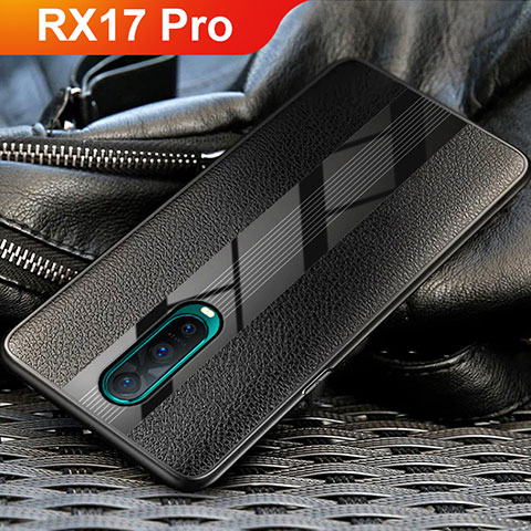 Funda Silicona Goma de Cuero para Oppo RX17 Pro Negro