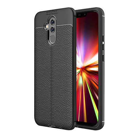 Funda Silicona Goma de Cuero Q01 para Huawei Mate 20 Lite Negro