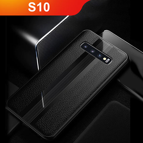 Funda Silicona Goma de Cuero Q01 para Samsung Galaxy S10 5G Negro