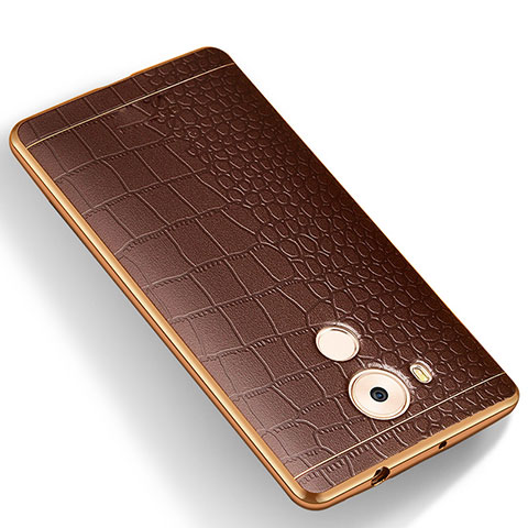 Funda Silicona Goma de Cuero W01 para Huawei Mate 8 Marron