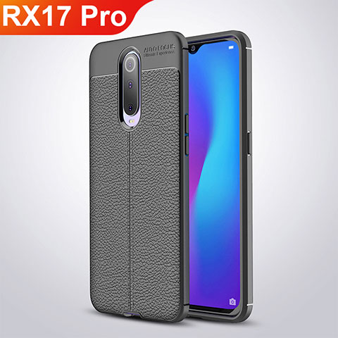 Funda Silicona Goma de Cuero W01 para Oppo RX17 Pro Negro