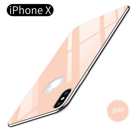 Funda Silicona Goma Espejo para Apple iPhone Xs Max Oro