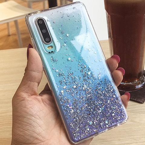 Funda Silicona Goma Estrellado Carcasa para Huawei P30 Claro