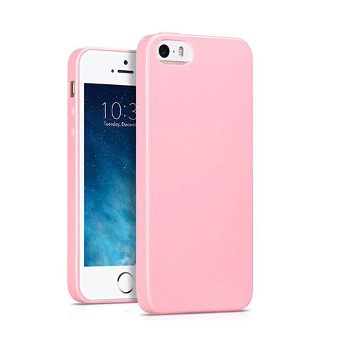 Funda Silicona Goma para Apple iPhone 5 Rosa