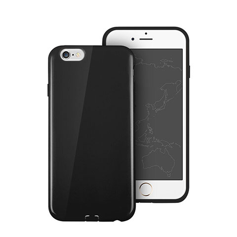 Funda Silicona Goma para Apple iPhone 6S Negro