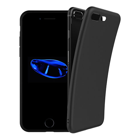 Funda Silicona Goma para Apple iPhone 8 Plus Negro