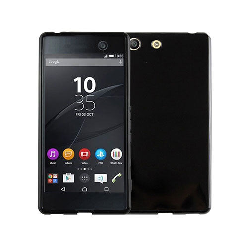 Funda Silicona Goma para Sony Xperia M5 Negro