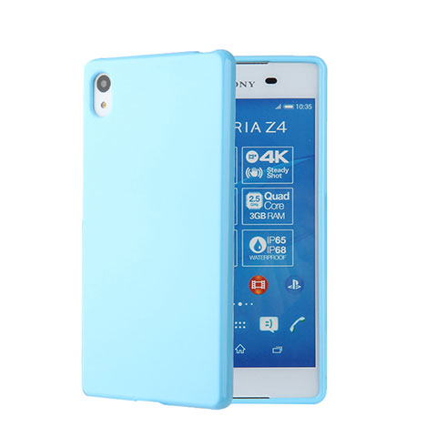 Funda Silicona Goma para Sony Xperia Z3+ Plus Azul