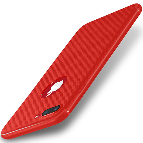 Funda Silicona Goma Twill para Apple iPhone 7 Plus Rojo