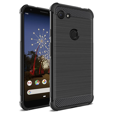 Funda Silicona Goma Twill para Google Pixel 3 Negro