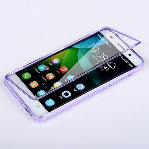 Funda Silicona Transparente Cubre Entero para Huawei G Play Mini Morado