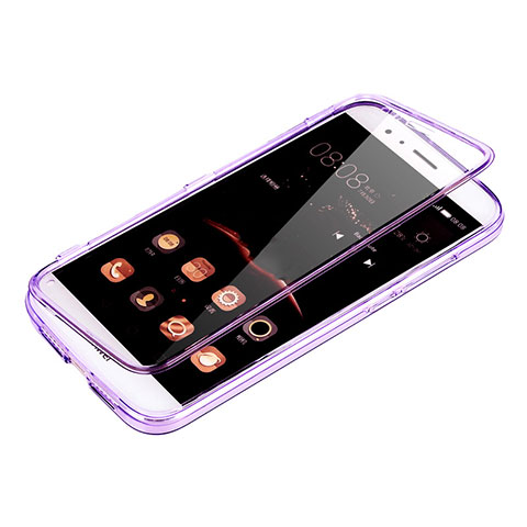 Funda Silicona Transparente Cubre Entero para Huawei G7 Plus Morado