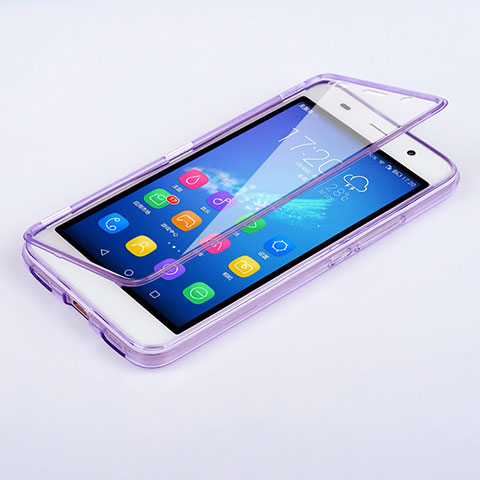 Funda Silicona Transparente Cubre Entero para Huawei Honor 4A Morado