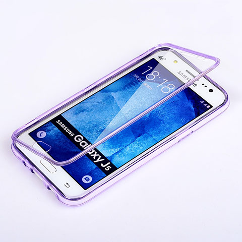 Funda Silicona Transparente Cubre Entero para Samsung Galaxy J5 SM-J500F Morado