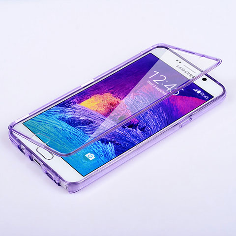 Funda Silicona Transparente Cubre Entero para Samsung Galaxy Note 5 N9200 N920 N920F Morado