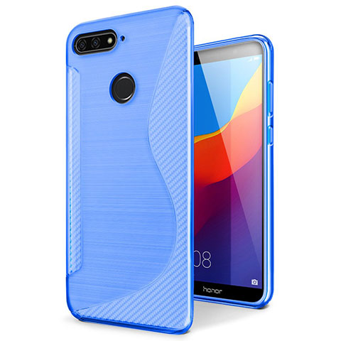 Funda Silicona Transparente S-Line Carcasa para Huawei Y6 Prime (2018) Azul
