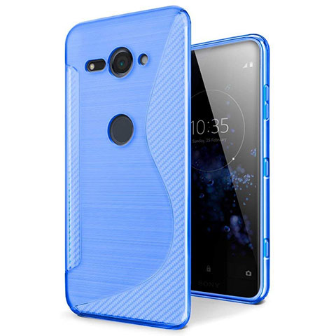 Funda Silicona Transparente S-Line Carcasa para Sony Xperia XZ2 Compact Azul