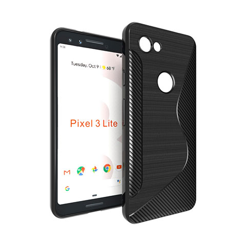 Funda Silicona Transparente S-Line para Google Pixel 3a Negro