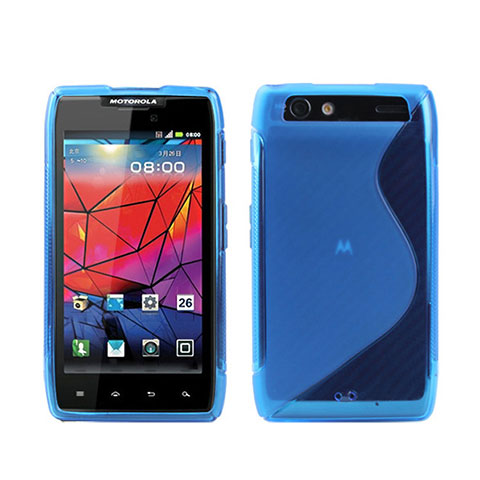 Funda Silicona Transparente S-Line para Motorola Razr XT910 Azul