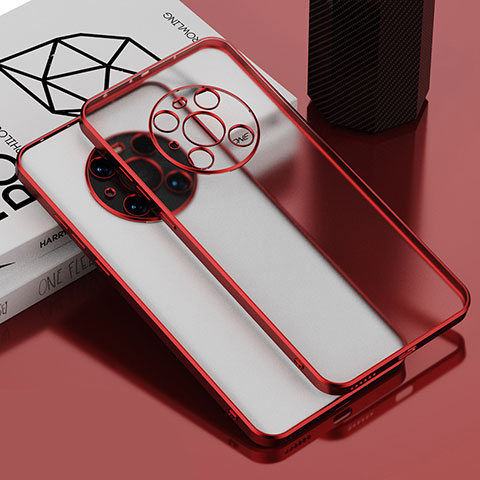 Funda Silicona Ultrafina Carcasa Transparente AN1 para Huawei Mate 40 Pro Rojo