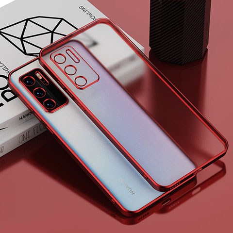 Funda Silicona Ultrafina Carcasa Transparente AN1 para Huawei P40 Rojo