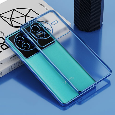 Funda Silicona Ultrafina Carcasa Transparente AN1 para Vivo X80 Pro 5G Azul